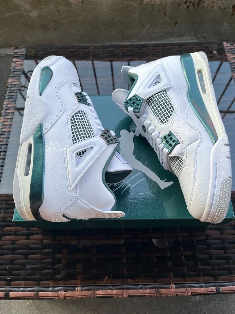 Nike Air Jordan 4 Retro ‘Oxidized Green’ White FQ8138-103 Men’s 8.5